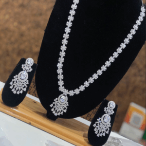 Haram Earrings Set with Stone cz silver finish